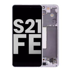 OLED Assembly With Frame Compatible For Samsung Galaxy S21 FE 5G (US & International) (Used OEM Pull: Grade A) (Lavender)