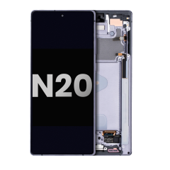 OLED Assembly With Frame Compatible For Samsung Galaxy Note 20 5G (Used OEM Pull: Grade B/C) (Mystic Gray)