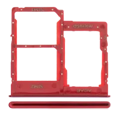 Dual Sim Card Tray Compatible For Samsung Galaxy A40 (A405 / 2019) (Red)