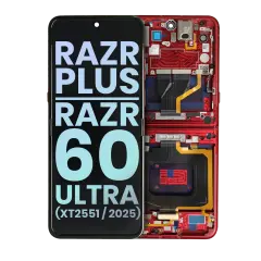 Mian OLED Assembly Compatible For Motorola Razr Plus / Razr 60 Ultra (XT2551 / 2025) (Genuine OEM) (Rio Red) 