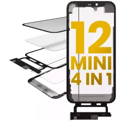 4 in 1 Short  Flex (Digitizer Touch With Glass + OCA + Frame Pre-installed) Compatible For iPhone 12 Mini (OCA Master)