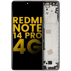 OLED Assembly With Frame Compatible For Xiaomi Redmi Note 14 Pro 4G (Refurbished) (Midnight Black)