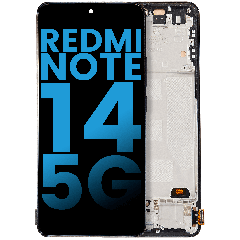 OLED Assembly With Frame Compatible For Xiaomi Redmi Note 14 5G (Aftermarket: Incell) (Midnight Black)