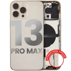 Back Housing W/ Small Components Pre-Installed Compatible For iPhone 13 Pro Max (International Version) (Used OEM Pull: Grade C) (Gold)