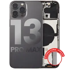 Back Housing W/ Small Components Pre-Installed Compatible For iPhone 13 Pro Max (International Version) (Used OEM Pull: Grade C) (Graphite)