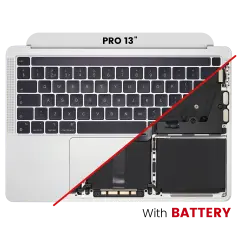 Top Case Assembly With Battery And Keyboard Compatible For MacBook Pro 13" M1 (A2338 / Late 2020) (Silver) (US Keyboard)