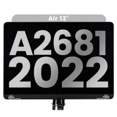 Complete LCD Display Assembly Compatible For MacBook Air 13" (A2681 / Mid 2022) (Used OEM Pull: Grade C) (Space Gray)          