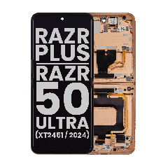 Inner OLED Assembly With Frame For Motorola Razr Plus 2024 / Razr 50 Ultra (XT2451 / 2024) / Razr Plus 2025 (XT2557) (Used OEM Pull Garde : A) (Peach Fuzz) 