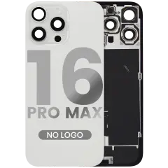 Back Glass w/ MagSafe Magnet & NFC & Flashlight Flex For iPhone 16 Pro Max (Aftermarket) (White Titanium) (No Logo)