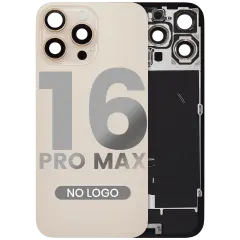 Back Glass w/ MagSafe Magnet & NFC & Flashlight Flex For iPhone 16 Pro Max (Aftermarket) (Desert Titanium) (No Logo)