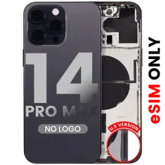 Back Housing W/ Small Parts For iPhone 14 Pro Max (US Version) (Aftermarket Plus) (Space Black)