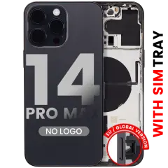 Back Housing W/ Small Parts For iPhone 14 Pro Max (EU / Global Version) (Aftermarket Plus) (Space Black)