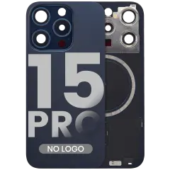 Back Glass w/ MagSafe Magnet For iPhone 15 Pro (Aftermarket) (Blue Titanium) (No Logo)