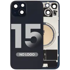 Back Glass w/ MagSafe Magnet For iPhone 15 (Aftermarket) (Black) (No Logo)