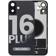 Back Glass w/ MagSafe Magnet For iPhone 16 Plus (Aftermarket) (Black) (No Logo)