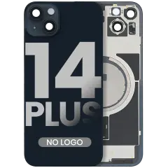 Back Glass w/ MagSafe Magnet For iPhone 14 Plus (Aftermarket) (Midnight) (No Logo)