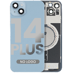 Back Glass w/ MagSafe Magnet For iPhone 14 Plus (Aftermarket) (Blue) (No Logo)