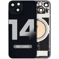 Back Glass w/ MagSafe Magnet For iPhone 14 (Aftermarket) (Midnight) (No Logo)