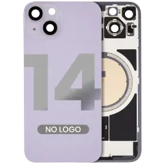 Back Glass w/ MagSafe Magnet For iPhone 14 (Aftermarket) (Purple) (No Logo)