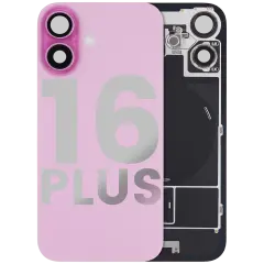 Back Glass w/ MagSafe Magnet & NFC & Flashlight Flex For iPhone 16 Plus (Used OEM Pull: Grade A) (Pink)