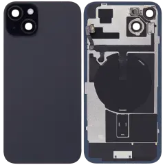 Back Glass w/ MagSafe Magnet & NFC & Flashlight Flex For iPhone 15 Plus (Used OEM Pull: Grade C) (Black)