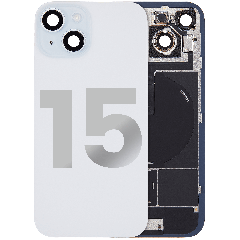 Back Glass w/ MagSafe Magnet & NFC & Flashlight Flex For iPhone 15 (Used OEM Pull: Grade C) (Blue)