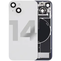 Back Glass w/ MagSafe Magnet & NFC & Flashlight Flex For iPhone 14 (Quality - OEM Pull C) (Starlight)