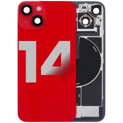 Back Glass w/ MagSafe Magnet & NFC & Flashlight Flex For iPhone 14 (Quality - OEM Pull C) (Red)