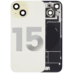 Back Glass w/ MagSafe Magnet & NFC & Flashlight Flex For iPhone 15 (Used OEM Pull: Grade B) (Yellow)