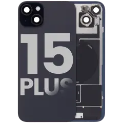 Back Glass w/ MagSafe Magnet & NFC & Flashlight Flex For iPhone 15 Plus (Used OEM Pull: Grade B) (Black)