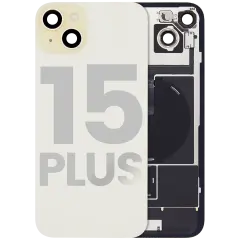 Back Glass w/ MagSafe Magnet & NFC & Flashlight Flex For iPhone 15 Plus (Used OEM Pull: Grade B) (Yellow)