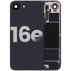 Back Glass w/ MagSafe Magnet & NFC & Flashlight Flex For iPhone 16e (Quality - OEM Pull C) (Black)