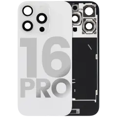 Back Glass w/ MagSafe Magnet & NFC & Flashlight Flex For iPhone 16 Pro (Quality - OEM Pull C) (White Titanium)