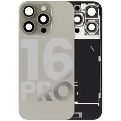 Back Glass w/ MagSafe Magnet & NFC & Flashlight Flex For iPhone 16 Pro (Quality - OEM Pull C) (Natural Titanium)