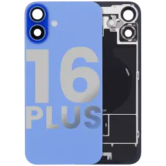 Back Glass w/ MagSafe Magnet & NFC & Flashlight Flex For iPhone 16 Plus (Quality - OEM Pull C) (Ultramarine)