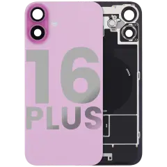 Back Glass w/ MagSafe Magnet & NFC & Flashlight Flex For iPhone 16 Plus (Quality - OEM Pull C) (Pink)