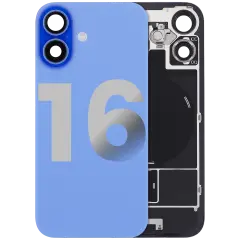 Back Glass w/ MagSafe Magnet & NFC & Flashlight Flex For iPhone 16 (Quality - OEM Pull C) (Ultramarine)
