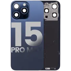 Back Glass w/ MagSafe Magnet & NFC & Flashlight Flex For iPhone 15 Pro Max (Used OEM Pull: Grade C) (Blue Titanium)