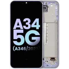 OLED Assembly With Frame Compatible For Samsung Galaxy A34 5G (A346 / 2023) (Service Pack) (Violet)