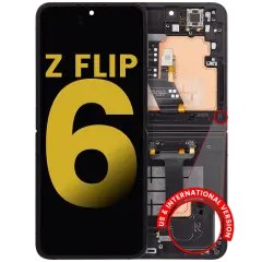 Inner OLED Assembly With Frame For Samsung Galaxy Z Flip 6 (F741) (US & International) (Refurbished) (Black)