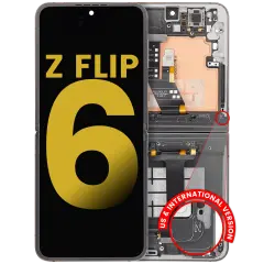 Inner OLED Assembly With Frame For Samsung Galaxy Z Flip 6 5G (US & International) (Refurbished) (Silver Shadow)