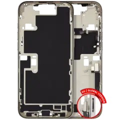 Mid-Frame Housing  W/ Charging Port Flex & Small Parts  For iPhone 16 Pro Max (EU / Global Version) (Used OEM Pull: Grade A) (Natural Titanium)