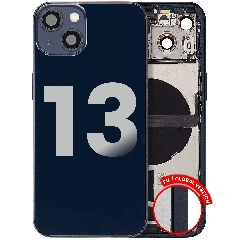 Back Housing W/ Charging Port Flex & Small Parts  For iPhone 13 (EU / Global Version) (Used OEM Pull: Grade A) (Midnight)