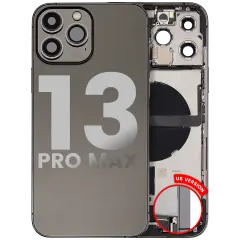 Back Housing W/ Charging Port Flex & Small Parts  For iPhone 13 Pro Max (EU / Global Version) (Used OEM Pull: Grade A) (Graphite)