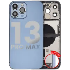 Back Housing W/ Charging Port Flex & Small Parts  For iPhone 13 Pro Max (US Version) (Used OEM Pull: Grade C) (Sierra Blue)
