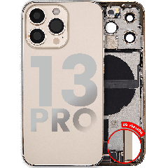 Back Housing W/ Charging Port Flex & Small Parts  For iPhone 13 Pro (US Version) (Used OEM Pull: Grade B) (Gold)