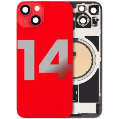 Back Glass w/ MagSafe Magnet For iPhone 14 (Quality - OEM Pull B) (Red)