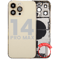Back Housing W/ Charging Port Flex & Small Parts For iPhone 14 Pro Max (US Version) (Used OEM Pull: Grade C) (Gold)