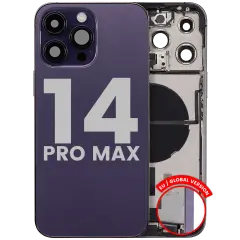 Back Housing W/ Charging Port Flex & Small Parts  For iPhone 14 Pro Max (EU / Global Version) (Used OEM Pull: Grade C) (Deep Purple)