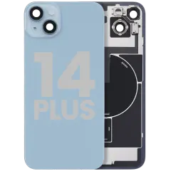 Back Glass w/ MagSafe Magnet & NFC & Flashlight Flex For iPhone 14 Plus (Used OEM Pull: Grade A) (Blue)